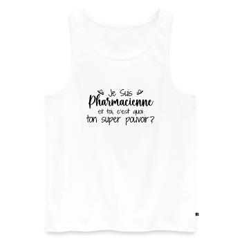 Ich bin Apotheker. Was ist deine Superkraft? - Männer Premium Bio Tank Top - Weiß - Vorne - Michal (187cm)