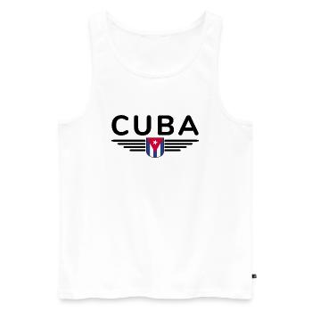 Un design cubain élégant pour les fans - Débardeur bio Premium Homme - blanc - Devant - Michal (187cm)