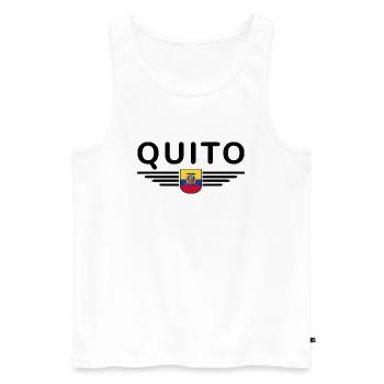 Quito Équateur Fans T-Shirt Design - Débardeur bio Premium Homme - blanc - Devant - Michal (187cm)