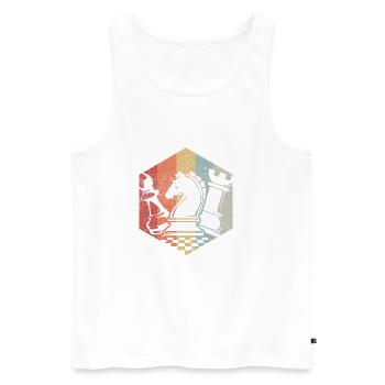Vintage, chess, figures, chessboard, gift - Men's Premium Organic Tank Top - white - Front - Michal (187cm)