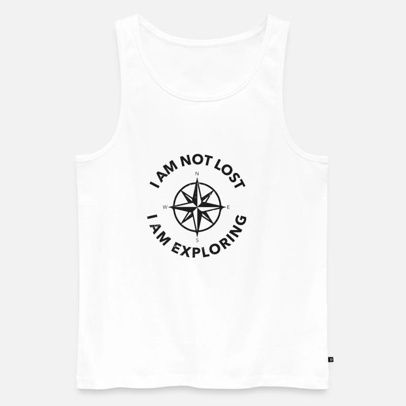 Erkunden, Kompass, Geschenkidee, Wandern - Männer Premium Bio Tank Top - Weiß