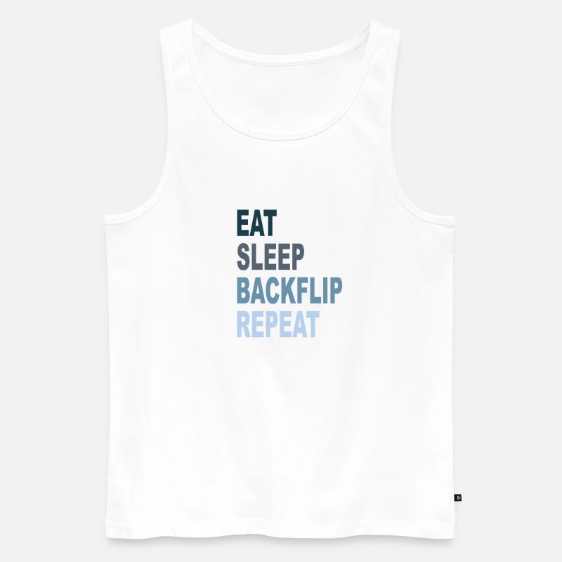 BackFlip Eat Sleep - Männer Premium Bio Tank Top - Weiß