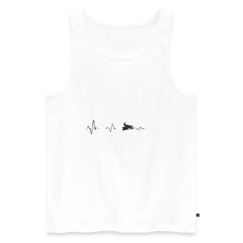 Skis snowboard silhouette cadeau snowboard - Débardeur bio Premium Homme - blanc - Devant - Michal (187cm)