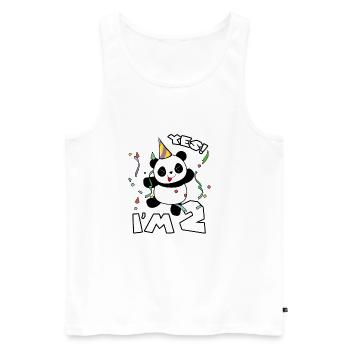 Two year old Panda gift 2nd birthday celebration - Men's Premium Organic Tank Top - white - Front - Michal (187cm)