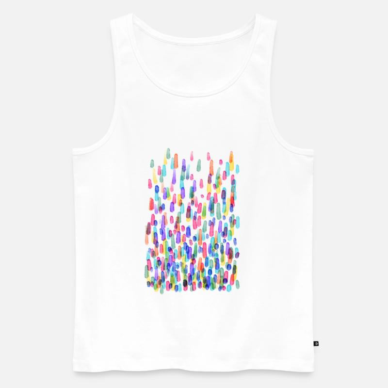 Bunter Regen - Männer Premium Bio Tank Top - Weiß