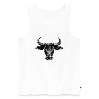 Wasserbüffel / Bubalus arnee - Männer Premium Bio Tank Top - Weiß - Vorne - AI Model Male 178 light (178cm)