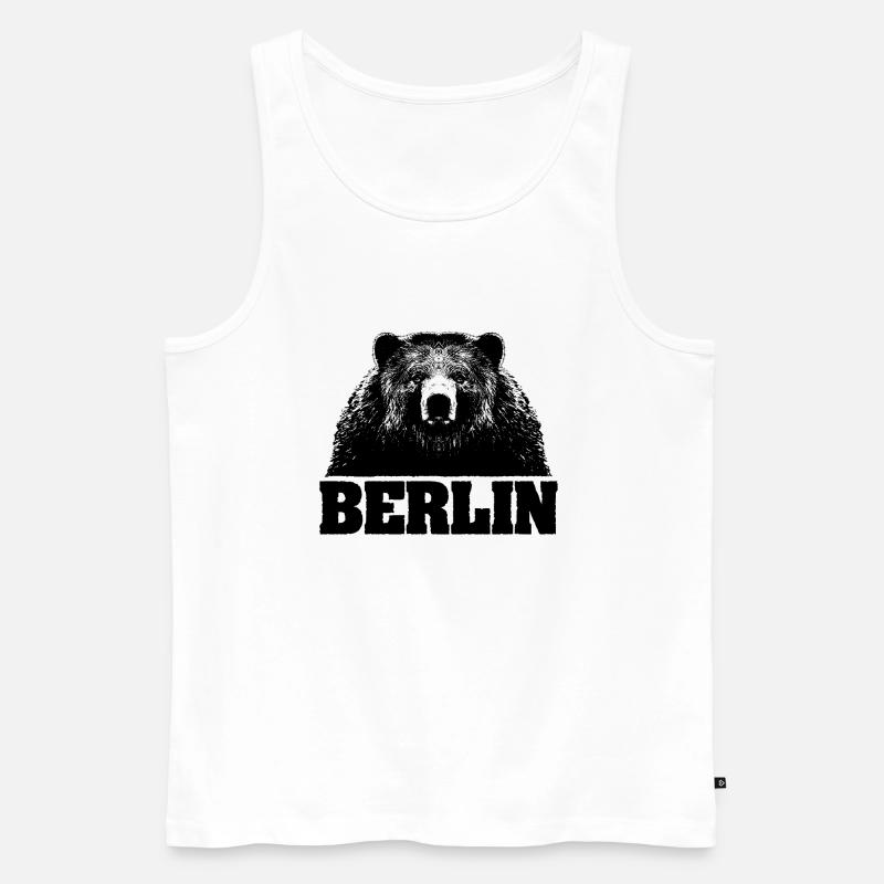 Berlin / Bär / Bear - Männer Premium Bio Tank Top - Weiß