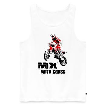 Moto Cross - Motocross - Supercross - Débardeur bio Premium Homme - blanc - Devant - Michal (187cm)