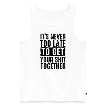 Positive Inspiration Men Women Funny Motivation - Men's Premium Organic Tank Top - white - Front - Michal (187cm)