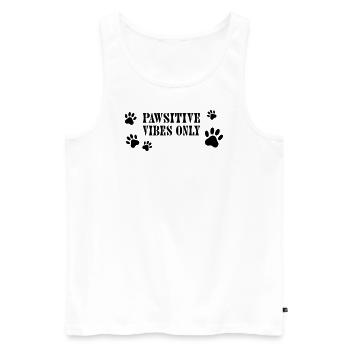 Pawsitive Vibes Only – Hundepfoten - Männer Premium Bio Tank Top - Weiß - Vorne - AI Model Male 178 light (178cm)