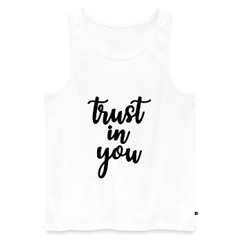 avoir confiance en vous - Débardeur bio Premium Homme - blanc - Devant - AI Model Male 178 light (178cm)