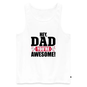 Awesome Daddy - Männer Premium Bio Tank Top - Weiß - Vorne - AI Model Male 178 light (178cm)