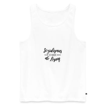 Sozialismus ist nicht die Lösung - Männer Premium Bio Tank Top - Weiß - Vorne - Michal (187cm)