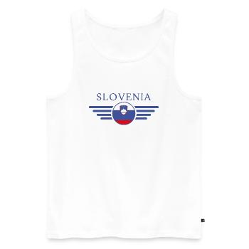I Love Slovenia, Elegance Style Design T-Shirt - Men's Premium Organic Tank Top - white - Front - AI Model Male 178 light (178cm)