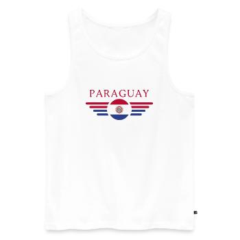 J’aime le Paraguay, T-shirt design de style élégance - Débardeur bio Premium Homme - blanc - Devant - AI Model Male 178 light (178cm)