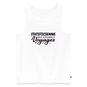 Statisticienne globe-trotteuse passionnée voyages - Débardeur bio Premium Homme - blanc - Devant - Michal (187cm)