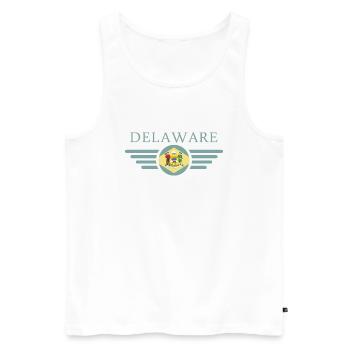 Delaware - Männer Premium Bio Tank Top - Weiß - Vorne - AI Model Male 178 light (178cm)