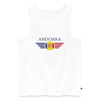 Andorra Style Design T-Shirt - Débardeur bio Premium Homme - blanc - Devant - AI Model Male 178 light (178cm)