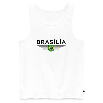 Brasília T-Shirt für Fans und Reisende - Männer Premium Bio Tank Top - Weiß - Vorne - AI Model Male 178 light (178cm)
