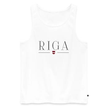 Riga, Lettland Stil Design T-Shirt - Männer Premium Bio Tank Top - Weiß - Vorne - Michal (187cm)