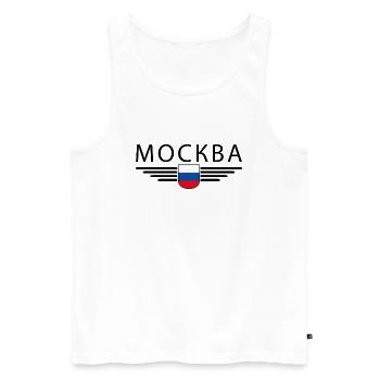 T-Shirt Moscou – Métropole de l’Elégance - Débardeur bio Premium Homme - blanc - Devant - Michal (187cm)