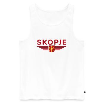 Skopje Design – for Macedonia fans - Men's Premium Organic Tank Top - white - Front - Michal (187cm)