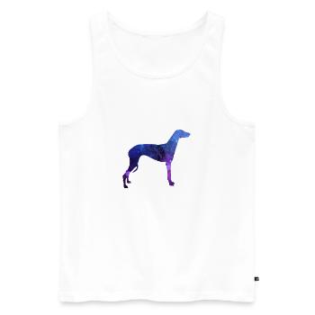 Greyhound Stern Galaxy Universum Geschenk - Männer Premium Bio Tank Top - Weiß - Vorne - AI Model Male 178 light (178cm)