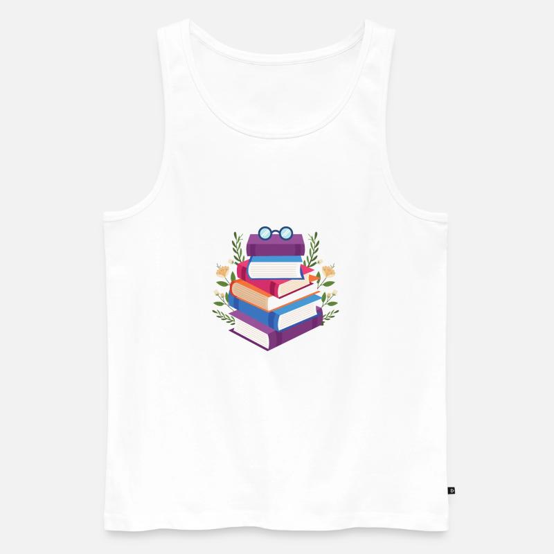 Geschenk Bücher lesen Das Buch - Männer Premium Bio Tank Top - Weiß