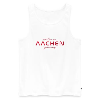 Aachen T-Shirt – Perfect for Fans & Lovers - Men's Premium Organic Tank Top - white - Front - AI Model Male 178 light (178cm)