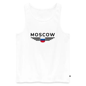 T-Shirt Moscou – Métropole de l’Elégance - Débardeur bio Premium Homme - blanc - Devant - Michal (187cm)