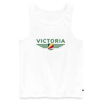 Victoria Seychellen Fans: Stylische Shirts - Männer Premium Bio Tank Top - Weiß - Vorne - Michal (187cm)