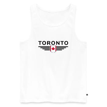 Toronto Fan T-Shirt for Canada Lovers - Men's Premium Organic Tank Top - white - Front - Michal (187cm)
