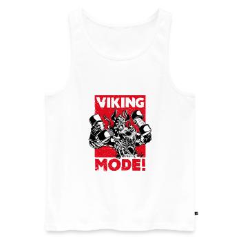 VIKING FASHION! Muscle and Strength - Fitness Design - Men's Premium Organic Tank Top - white - Front - AI Model Male 178 light (178cm)