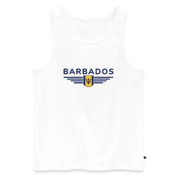 T-Shirt de la Barbade : Pure sensation des Caraïbes - Débardeur bio Premium Homme - blanc - Devant - Michal (187cm)