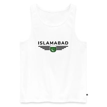 Islamabad Design – Style de la capitale - Débardeur bio Premium Homme - blanc - Devant - AI Model Male 178 light (178cm)