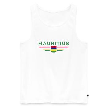 T-Shirt Ile Maurice – Island Fans & Lovers - Débardeur bio Premium Homme - blanc - Devant - Michal (187cm)