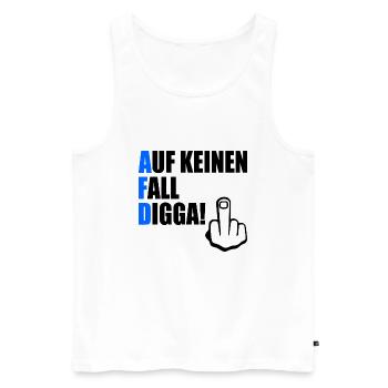 auf keinen fall digga - Männer Premium Bio Tank Top - Weiß - Vorne - AI Model Male 178 light (178cm)