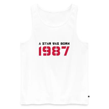 Geburtsjahr Geburtstag Born In - Made in 1987 - Männer Premium Bio Tank Top - Weiß - Vorne - AI Model Male 178 light (178cm)