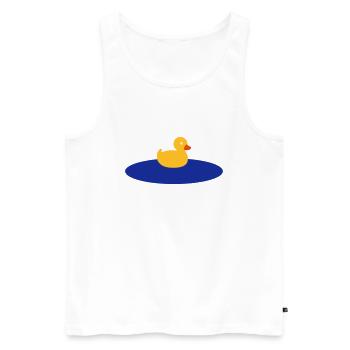 Petit canard sur le lac - Débardeur bio Premium Homme - blanc - Devant - Michal (187cm)