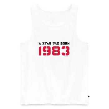 Année de naissance Anniversaire Born In - Made in 1983 - Débardeur bio Premium Homme - blanc - Devant - Michal (187cm)