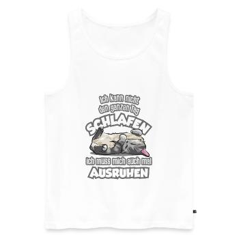 Süße schlafende Kuschelkatze mit Spruch - Männer Premium Bio Tank Top - Weiß - Vorne - Michal (187cm)