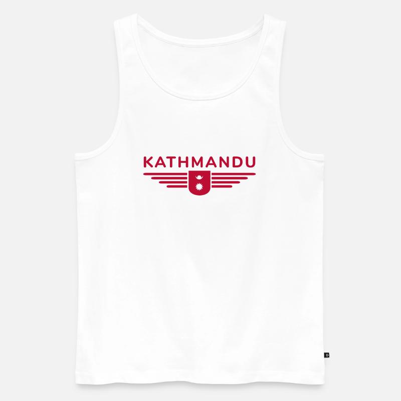 Kathmandu Design – Nepals Herz - Männer Premium Bio Tank Top - Weiß