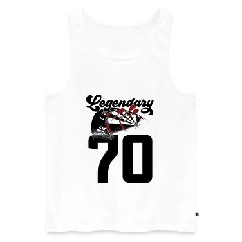 70TH BIRTHDAY DART LEGEND 1951 - Men's Premium Organic Tank Top - white - Front - Michal (187cm)
