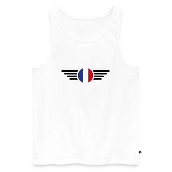 France Style T-Shirt - Men's Premium Organic Tank Top - white - Front - Michal (187cm)