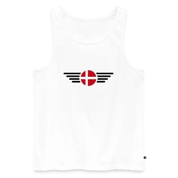 Denmark Hygge T-Shirt - Men's Premium Organic Tank Top - white - Front - Michal (187cm)