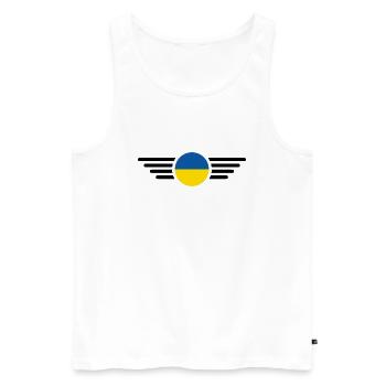 T-shirt d’élégance de l’Ukraine - Débardeur bio Premium Homme - blanc - Devant - Michal (187cm)