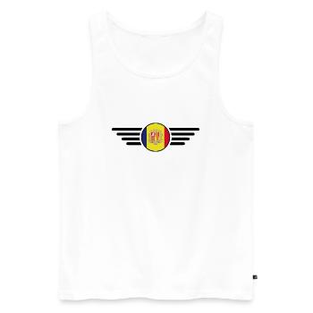 Andorra Style Design T-Shirt - Débardeur bio Premium Homme - blanc - Devant - AI Model Male 178 light (178cm)