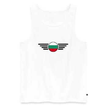 Bulgaria Style Design T-Shirt - Men's Premium Organic Tank Top - white - Front - Michal (187cm)