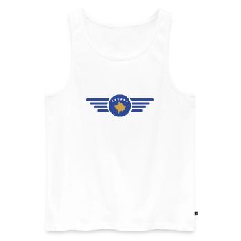 Kosovo Stil Design T-Shirt - Männer Premium Bio Tank Top - Weiß - Vorne - Michal (187cm)