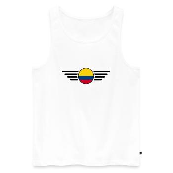 T-shirt design de style colombien - Débardeur bio Premium Homme - blanc - Devant - AI Model Male 178 light (178cm)